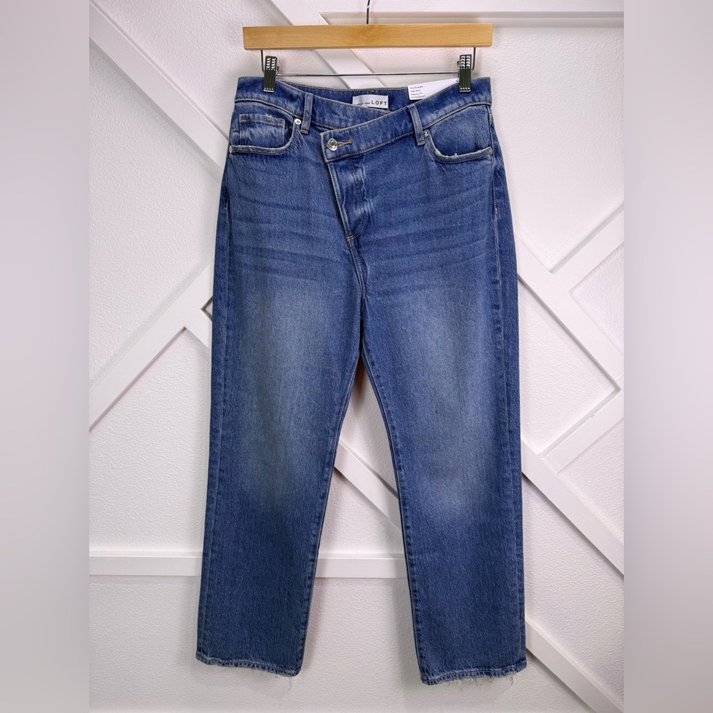 LOFT Straight Leg Jeans in Medium Blue Wash